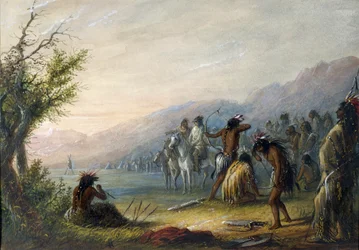 Indianer prüfen ihre Bögen