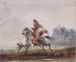 Schlangen verfolgt von Blackfeet, um 1837