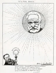Karikatur von Victor Hugo und Emile Zola, ca. 1875-1880 (Gravur)