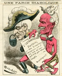 Titelblatt von „Le Grelot“, Nummer 655, Satirisch in Farben