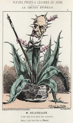 Der stachelige Kaktus: Karikatur auf Louis Charles Delescluze (1809 - 1871) - Illustration vom 16.01.1871 in „Blumen, Früchte und Gemüse des Tages“