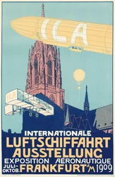 Werbeplakat für die Internationale Luftschifffahrts-Ausstellung 1909 in Frankfurt