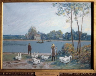 Am Ufer des Loing. Gemälde von Alfred Sisley (1839 - 1899)
