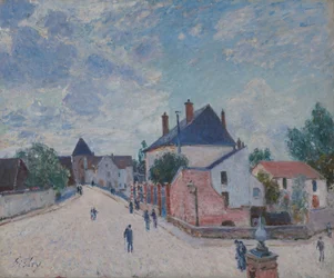 Straße in Moret, ca. 1890