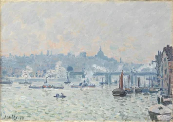 Blick auf die Themse: Charing Cross Bridge, 1874
