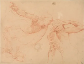 Studie von drei Figuren in Bewegung