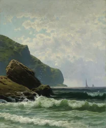 Meereslandschaft mit Booten vor der Küste von Alfred Thompson Bricher
