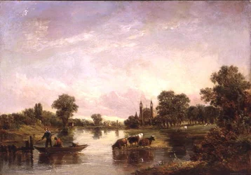 Blick auf das Eton College von der Themse