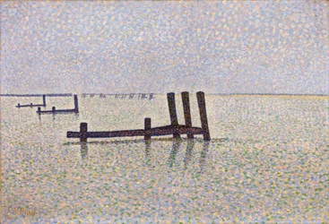 Blick auf den Ärmelkanal in Nieuport (Nieuwpoort) in Belgien