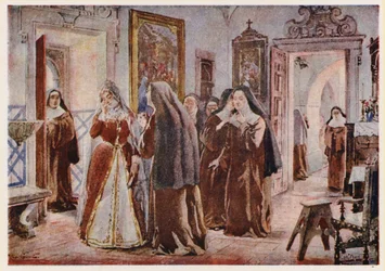 Maria Francisca von Savoyen, Königin von Portugal, im Kloster Unserer Lieben Frau der Hoffnung, Lissabon