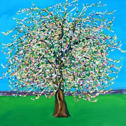 Bunter blühender Baum