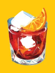 Leuchtender Negroni-Cocktail