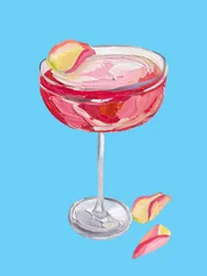 Leuchtend rosafarbener Cocktail