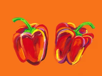 Lebendige rote Paprika