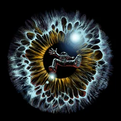 Schweben im kosmischen Auge