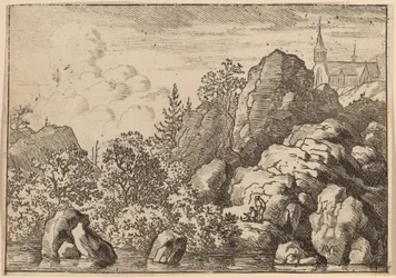 Kirche auf einem Hügel, wahrscheinlich um 1645-1656
