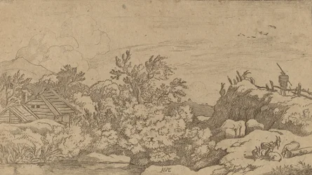 Ziegenherde auf einem Hügel, wahrscheinlich ca. 1645-1656
