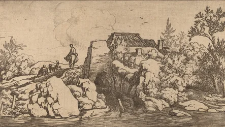 Reiter auf einer Steinbrücke, wahrscheinlich ca. 1645-1656