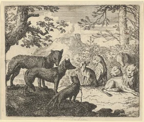 Renards Eltern bitten darum, den Hof verlassen zu dürfen, aus Hendrick van Alcmars Renard The Fox