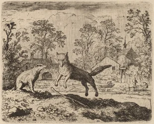 Der Dachs verhängt eine Buße über Reynard, wahrscheinlich um 1645-1656