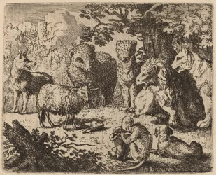 Das Dokument wird geöffnet, das den Kopf des ermordeten Kaninchens enthüllt, wahrscheinlich ca. 1645-1656