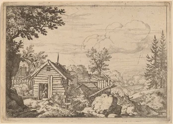 Zwei Männer in der Tür einer Hütte