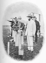 Mr. Winans schießt in Bisley, ca. 1903