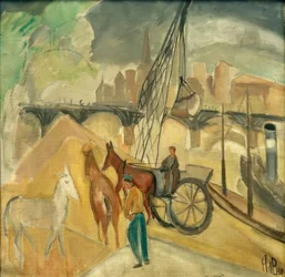 Landschaft mit Brücke