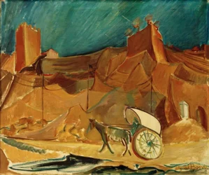 Spanische Landschaft mit Kutsche