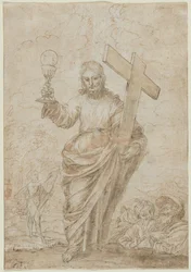 Christus hält einen Kelch und ein Kreuz, 1666