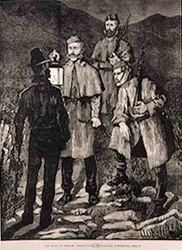 Der Zustand Irlands: Polizeipatrouille fordert eine verdächtige Person heraus