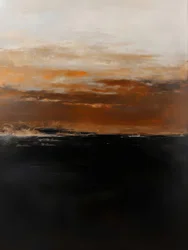 Dramatischer orangefarbener Horizont