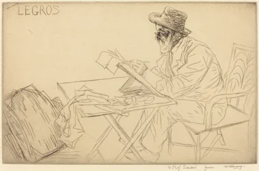 Alphonse Legros beim Skizzieren