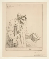 Bettler mit Krücken