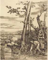 Fischen nach Flusskrebsen Les pecheurs d