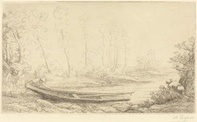 Mann mit einem Kahn, Figur rechts (Forellenfischer)