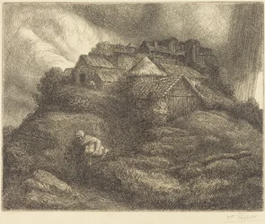 Dorf Saint-Pierre während eines Sturms