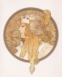 Byzantinischer Kopf einer blonden Jungfrau; Tête byzantine d
