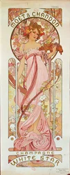 Plakat für Champagnerwerbung