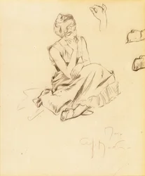 Studie einer sitzenden Frau, 1897