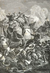 Tod von Arcate Anaverdi Khan in der Schlacht von Ambour, Karnatischer Krieg