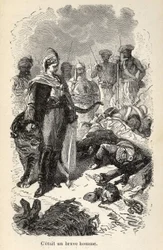 Illustration der „Wunderbaren aber authentischen Abenteuer des Kapitäns Corcoran“ von Alfred Assollant, illustriert mit 25 Vignetten, die von A. de Neuville auf Holz gezeichnet wurden, Librairie Hachette et Cie in Paris