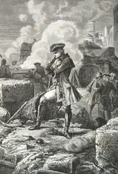 Lally - Tollendal während der Belagerung von Pondichery 1760 (Gravur)