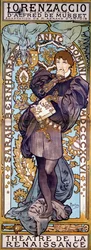 Plakat für „Lorenzaccio“ von Alfred de Musset, mit Sarah Bernhardt, Paris, 1896