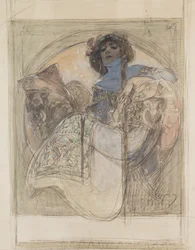 Sitzende Frau – Studie für ein Plakat, 1897