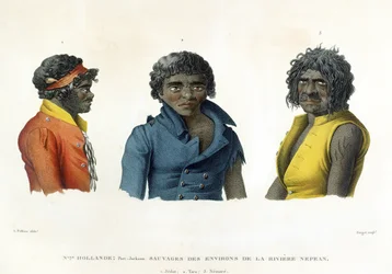 Port Jackson, New Holland: Eingeborene aus der Region des Nepean-Flusses, aus 