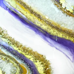 Lebendiger lila-goldener Geode