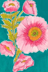 Lebendige rosa Mohnblumen