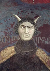 Allegorie der schlechten Regierung, Detail der Tyrannei, 1338-40