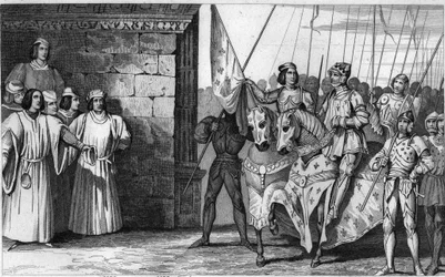 Jeanne d’Arc (1412-31) kommt 1429 nach Reims, um die Krönung Karls VII. (1403-61) zu erwarten - Karl VII., genannt „der Siegreiche“ (1403-1461) - Die Engländer belagerten Orléans, doch Jeanne d’Arc hob die Belagerung auf, befreite Orléans und führte den